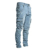 Sky Blue / M Men's Multi Pocket Cargo Jeans