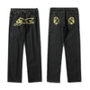 Style 02 / 2XL Dog Print Black Streetwear Jeans