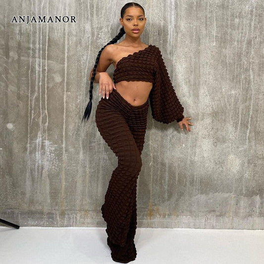 Women's Textured Two Piece Set