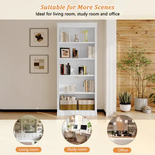 Nik & Nakks White 5 Tiers Of Home Decor Bookshelves 5 Tiers Of Home Decor Bookshelves