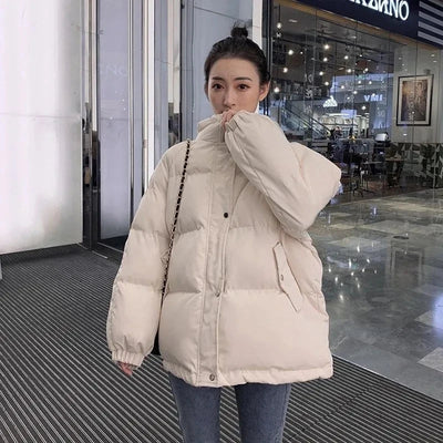 White / L Warm Parka Coat