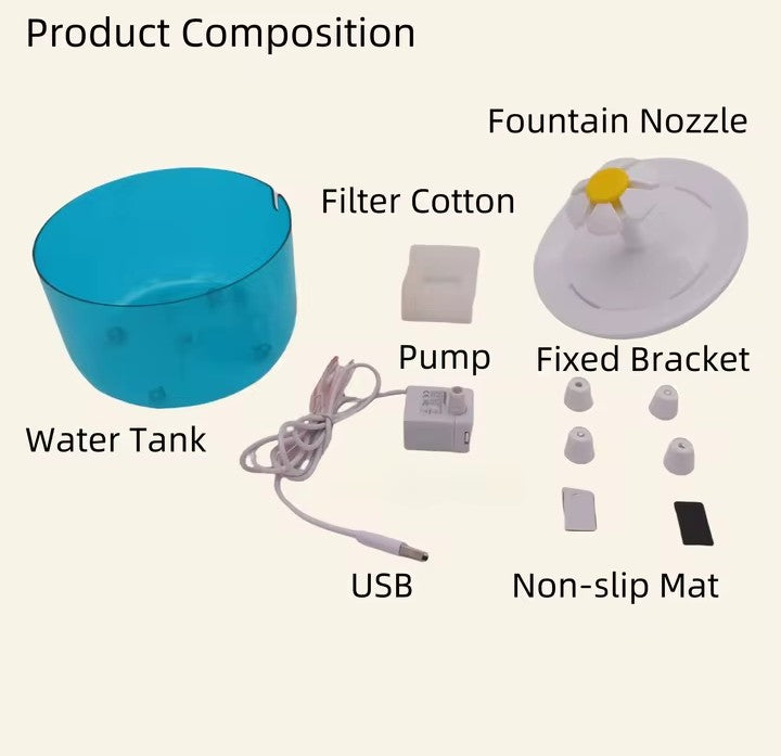 Nik & Nakks White Pets Water Fountain Pets Water Fountain