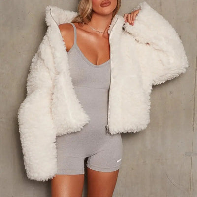Nik & Nakks Winter Women's Lamb Wool Coat Jacket Winter Women's Lamb Wool Coat Jacket