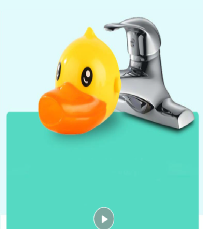Nik & Nakks Yellow Duck Baby Cartoon Lengthen Faucet Extender Anti-splash Head Sink Faucet