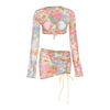 Women's 3 Piece Floral Mesh Skirt Set