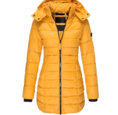 Nik & Nakks Yellow / XXL Women's Casual Long Sleeve Hooded Parka Coat Women's Casual Long Sleeve Hooded Parka Coat
