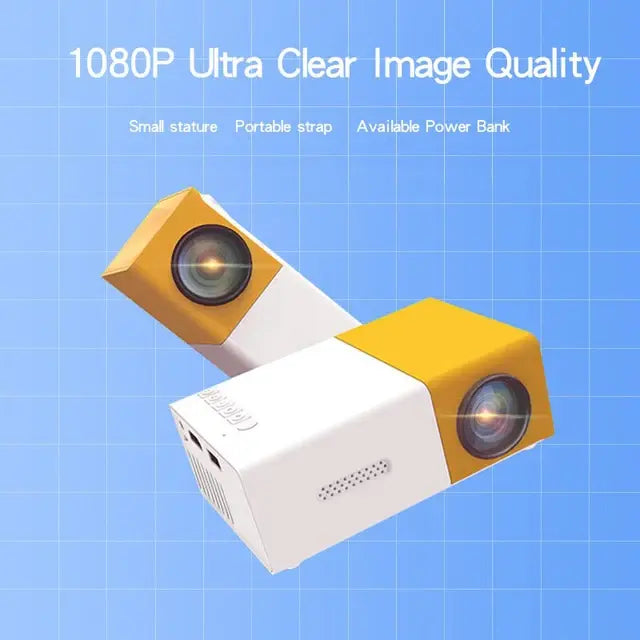 YG300 Yellow / EU Plug Audio Home Multimedia Player Smart projector