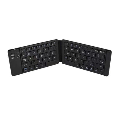 Nik & Nakks 018-Black Triple Folding Computer Keyboard Rechargeable Mini Travel Keyboard