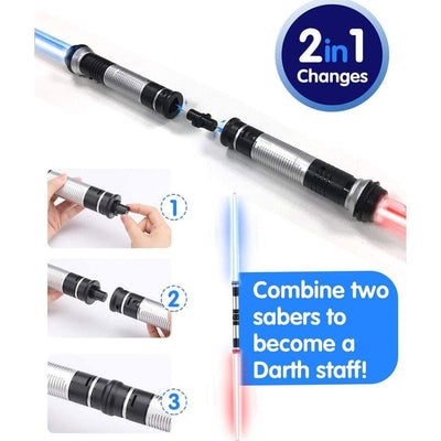 Nik & Nakks 2pc adjustable Lightsaber Toys For Children Lightsaber For Kids with Realistic Handle & FX Sound