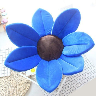 Nik & Nakks Blue / 7 petals Blossoming Flower Baby Bathtub Mat Baby Bath Flower Mat Cushion Sink Insert