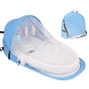 Nik & Nakks Blue Baby Bassinet Travel Backpack With Sun Protection Mosquito Net