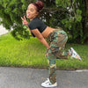 Camouflage Cargo Pencil Straight Pants