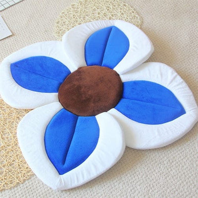 Nik & Nakks Dark Blue / 4 petals Blossoming Flower Baby Bathtub Mat Baby Bath Flower Mat Cushion Sink Insert