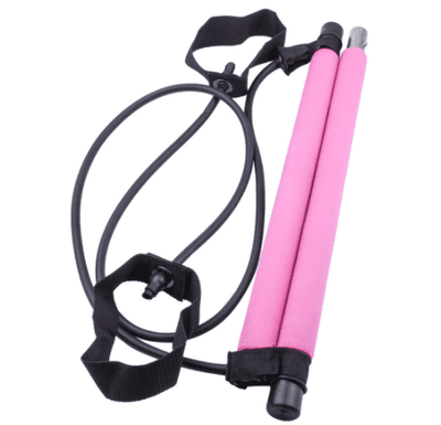 Nik & Nakks New Pink Pilates Bar Bodybuilding Kit Hhome Gym Workout Equipment with Resistance Bands