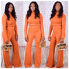 Nik & Nakks Orange / S Women's 2 Piece Long Sleeve Top and Pants Lounge Wear Tracksuit