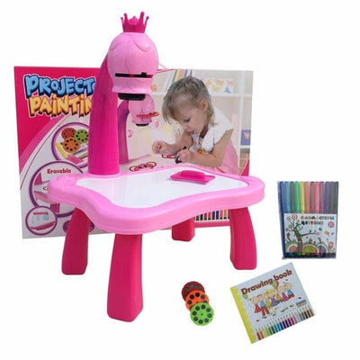 Nik & Nakks Pink 2 LED Projector Drawing Table Toys Trace & Draw Projector Toy for Kids