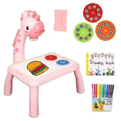 Nik & Nakks Pink LED Projector Drawing Table Toys Trace & Draw Projector Toy for Kids