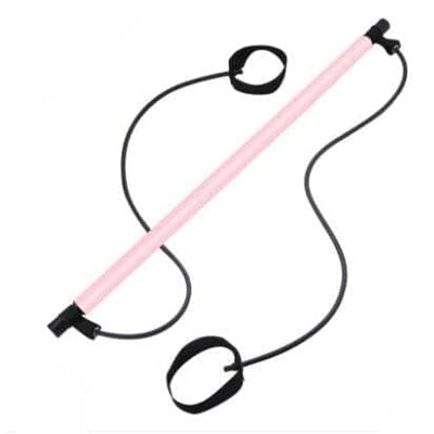 Nik & Nakks Pink Pilates Bar Bodybuilding Kit Hhome Gym Workout Equipment with Resistance Bands