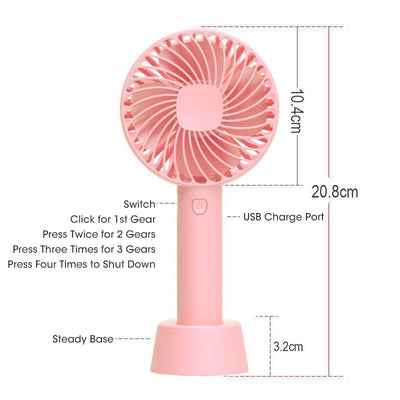 Handheld/Desktop Portable 3 Speed Fan