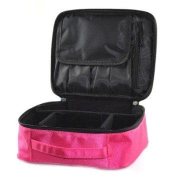 Nik & Nakks Portable Travel Cosmetic Bag with Adjustable Dividers Travel Makeup Train Case