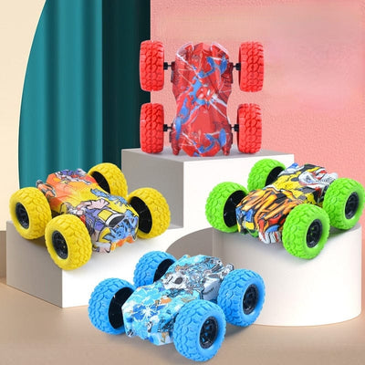 Nik & Nakks Pull Back Fun Double-Side Toy Car For Kids 360 Degree Rotation Stunt Car