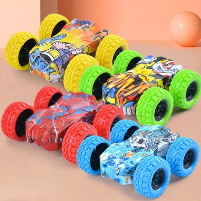 Nik & Nakks Pull Back Fun Double-Side Toy Car For Kids 360 Degree Rotation Stunt Car
