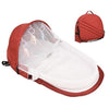 Nik & Nakks Red Baby Bassinet Travel Backpack With Sun Protection Mosquito Net