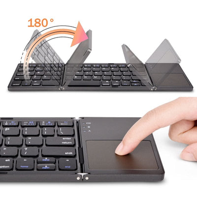 Nik & Nakks Triple Folding Computer Keyboard Rechargeable Mini Travel Keyboard