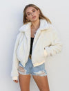 Nik & Nakks White / S Women's Fashion Winter Coat Long-sleeve Casual Cocktail Fleece with Fluffy Maternal