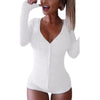 Nik & Nakks Women's  Sexy Deep V Neck Shorts Longsleeve Bodysuits and Rompers