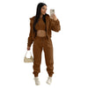 Nik & Nakks Women's Three Piece Autumn Trouser Set Solid Colorblock Lounge Wear